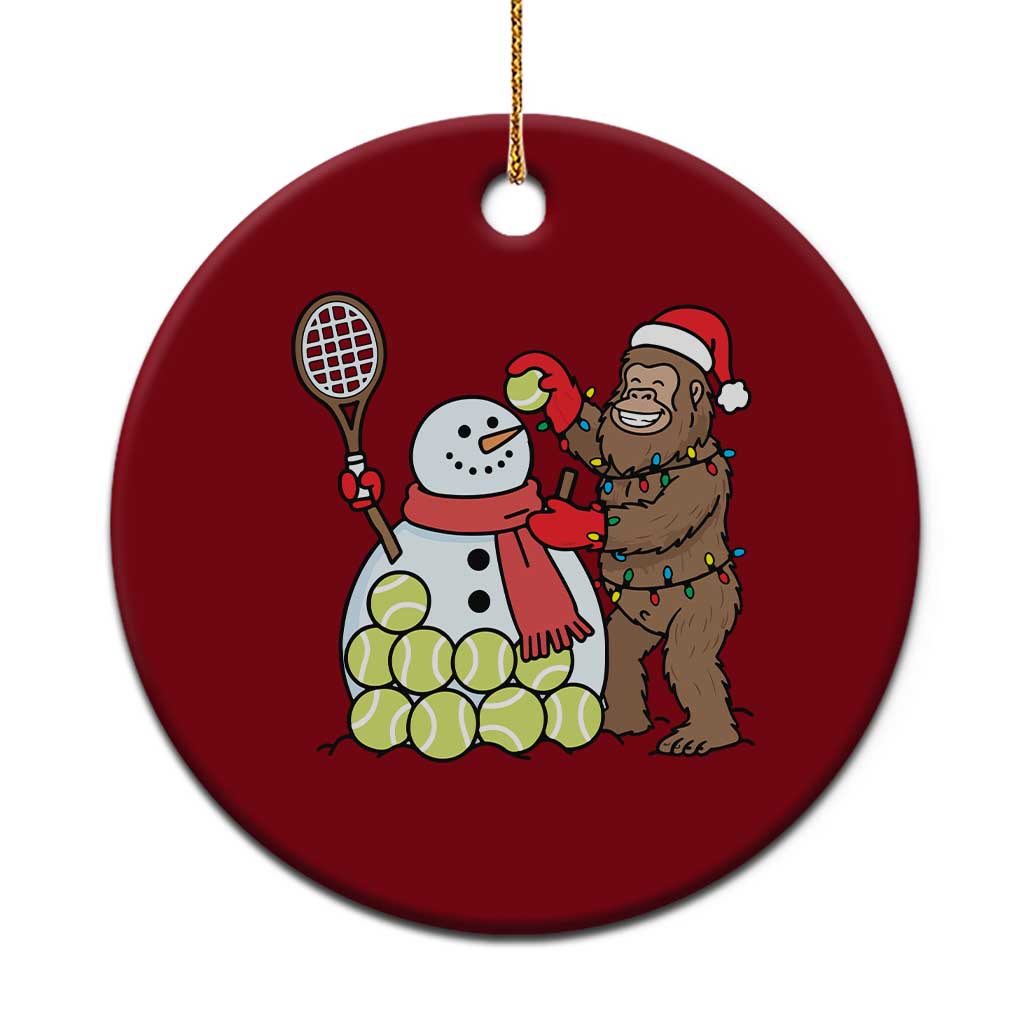 Funny Squatch Christmas Tennis Gift Ceramic Ornament Bigfoot Player Enthusiast TS12 1pc Red Print Your Wear
