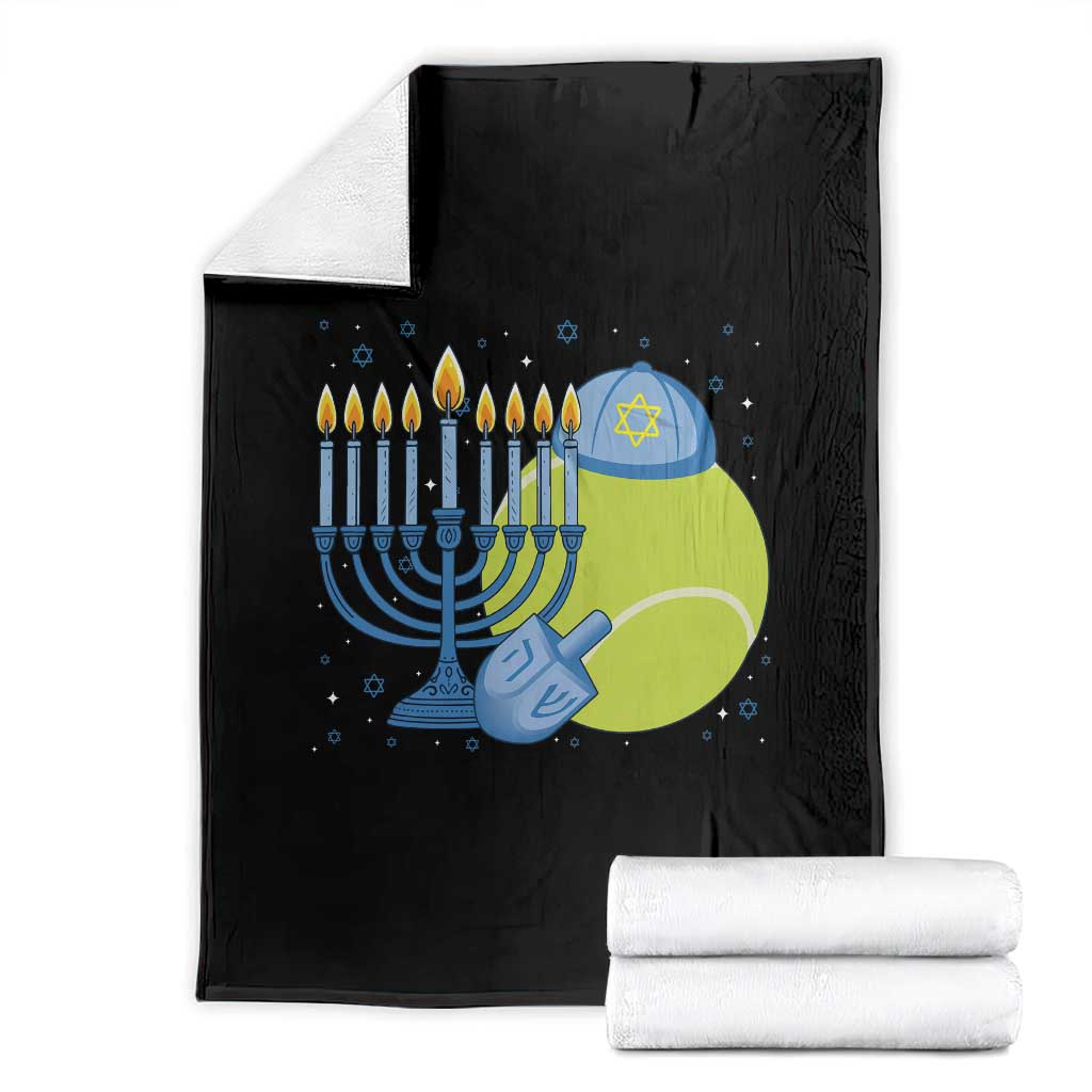Jewish Tennis Player Hanukkah Throw Blanket Funny Racquet Lover Gift TS12 Black Print Your Wear