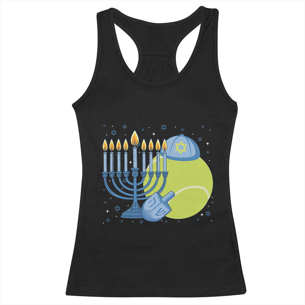 Jewish Tennis Player Hanukkah Racerback Tank Top Funny Racquet Lover Gift TS12 Black Print Your Wear