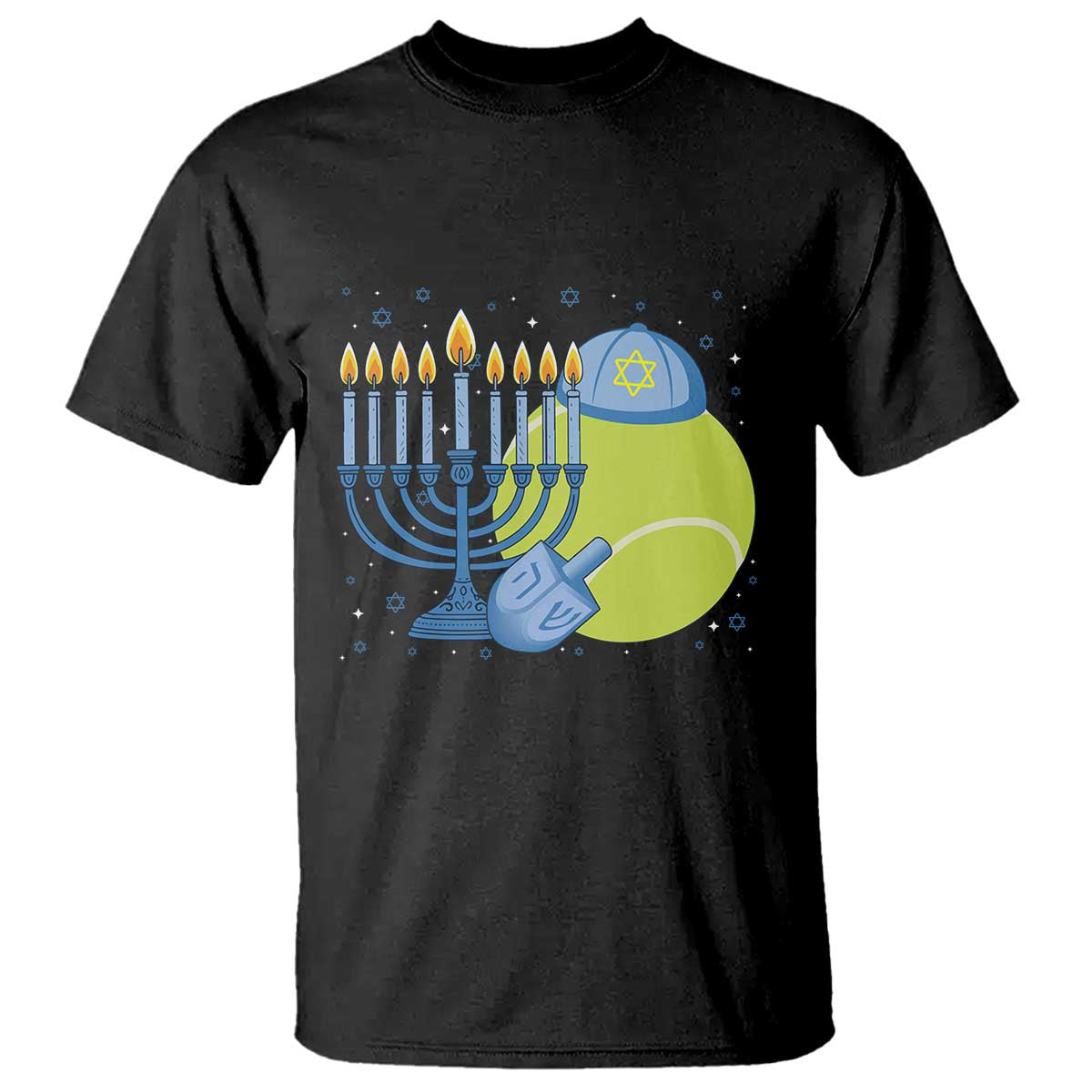 Jewish Tennis Player Hanukkah T Shirt Funny Racquet Lover Gift TS12 Black Print Your Wear