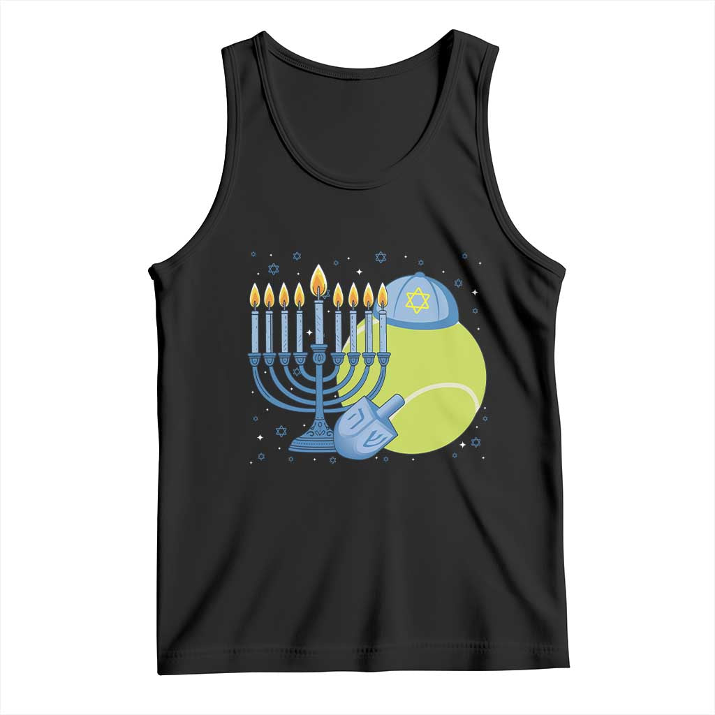 Jewish Tennis Player Hanukkah Tank Top Funny Racquet Lover Gift TS12 Black Print Your Wear