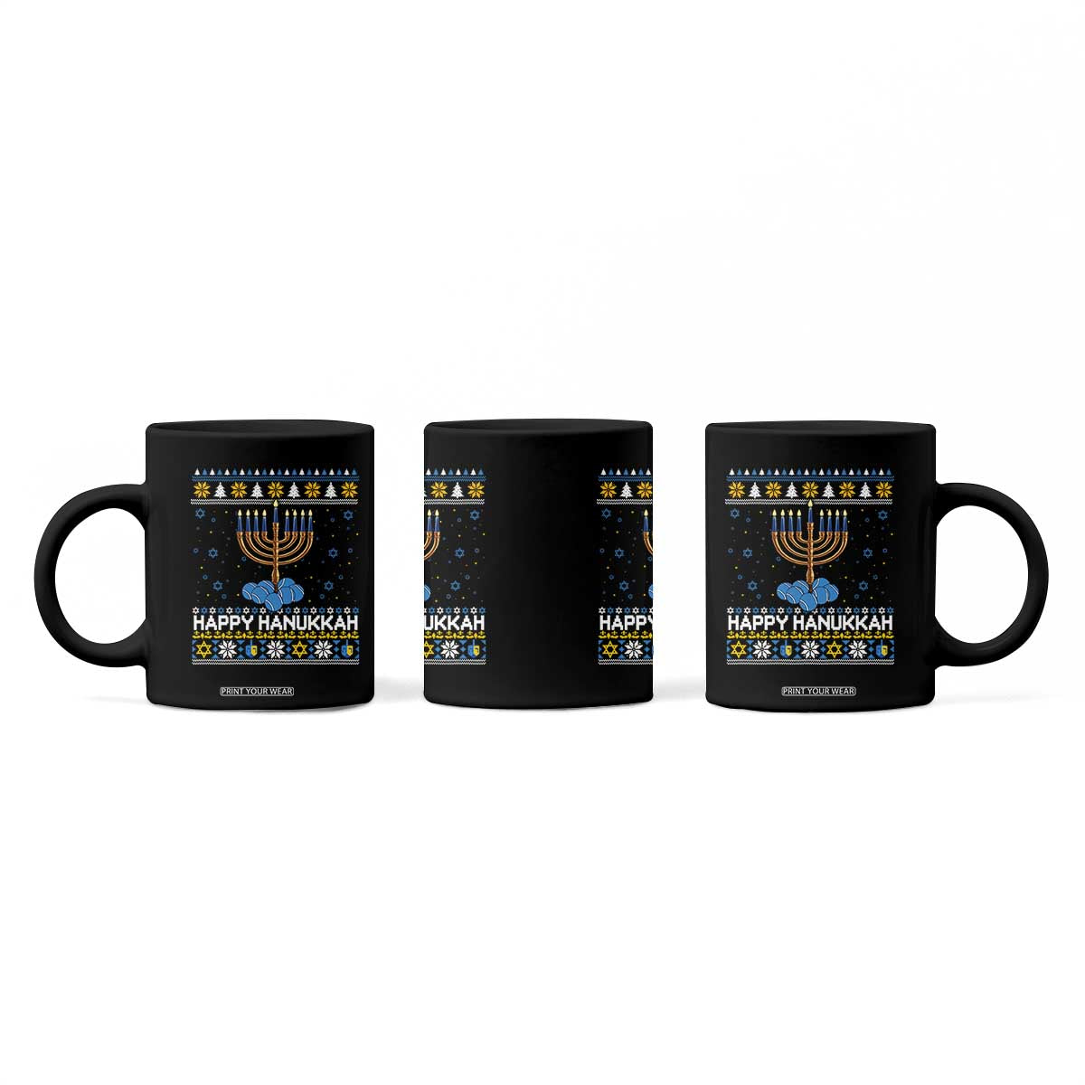 Funny Happy Hanukkah Ugly Sweater Tennis Lover Gift Coffee Mug TS12 Print Your Wear