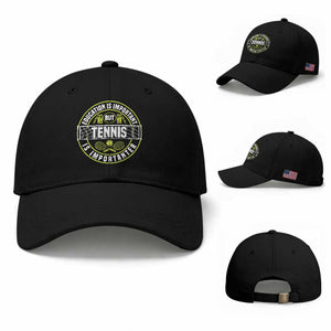 Education Is Important But Tennis Is Importanter Baseball Cap Tennis Lover TS12 Baseball Cap Universal Fit Black Print Your Wear
