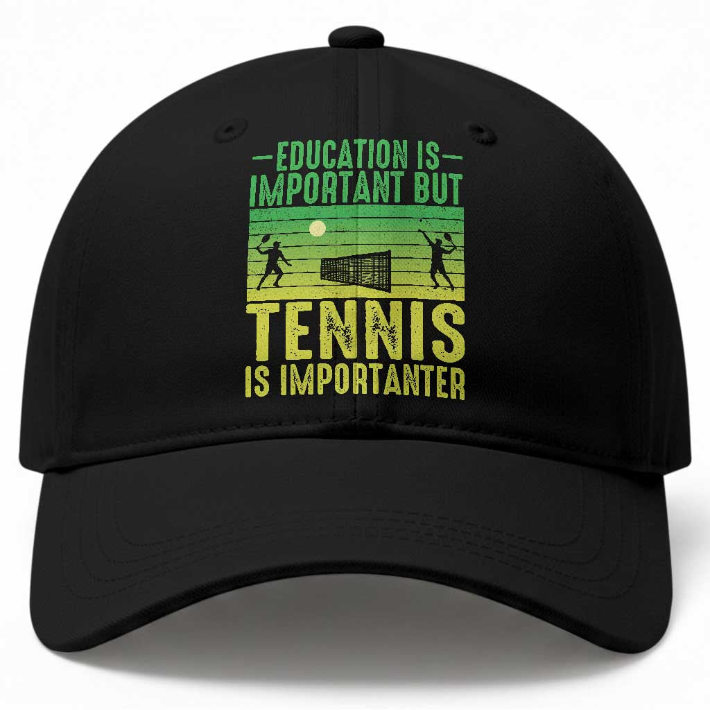 Vintage Retro Tennis Quote Baseball Cap Education Is Important But Tennis Is Importanter TS12 Print Your Wear
