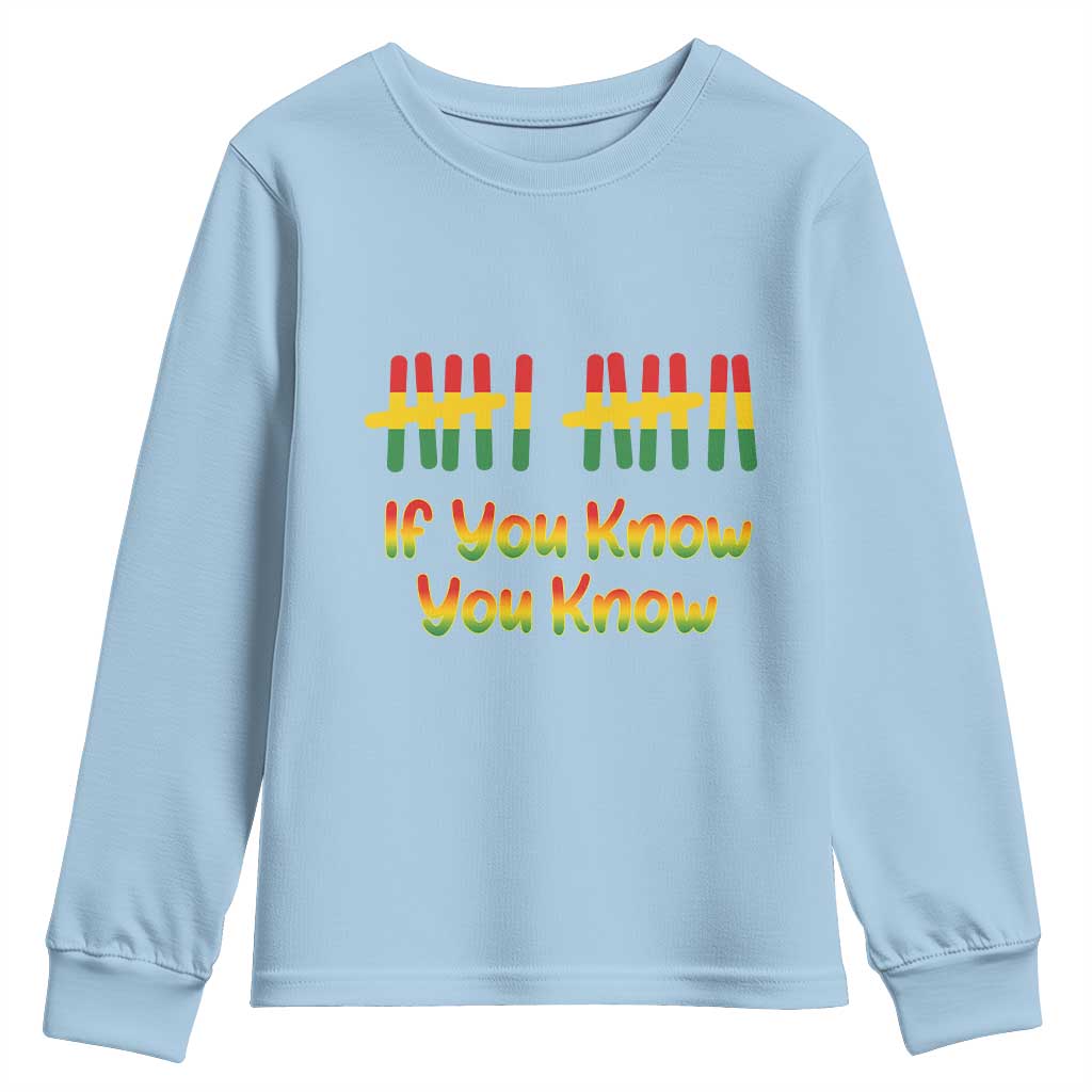 Funny Black History Six Seven Meme Youth Sweatshirt If You Know You Know TS12 Light Blue Print Your Wear