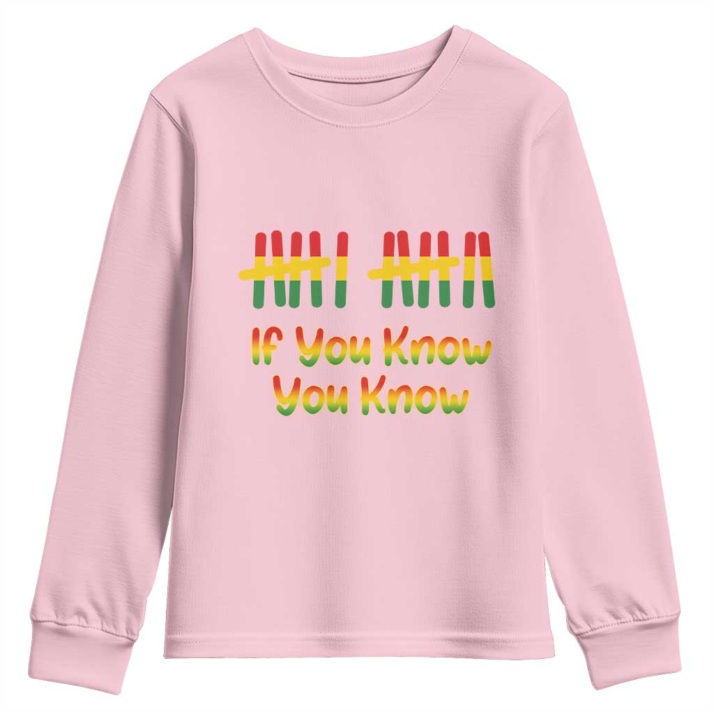 Funny Black History Six Seven Meme Youth Sweatshirt If You Know You Know TS12 Light Pink Print Your Wear