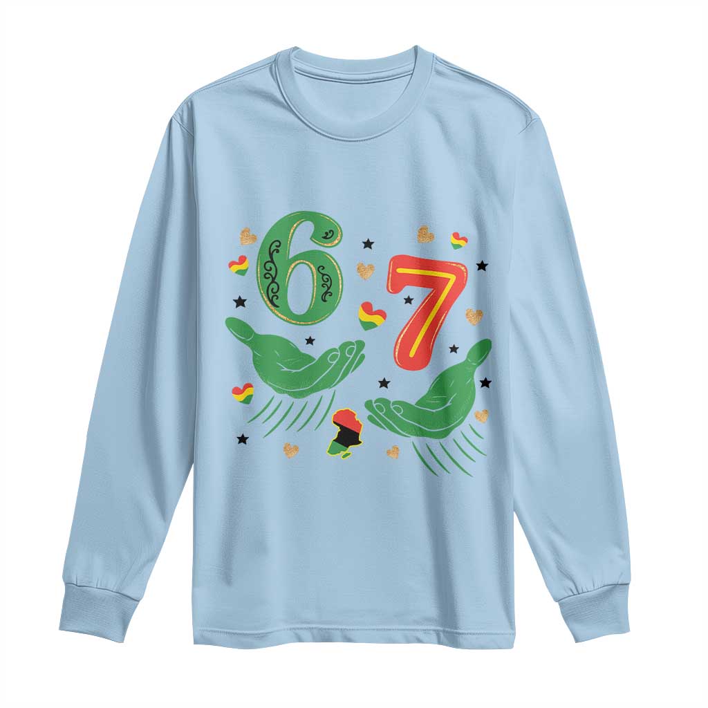 67 Meme Black History Month Long Sleeve Shirt African American Gift TS12 Light Blue Print Your Wear