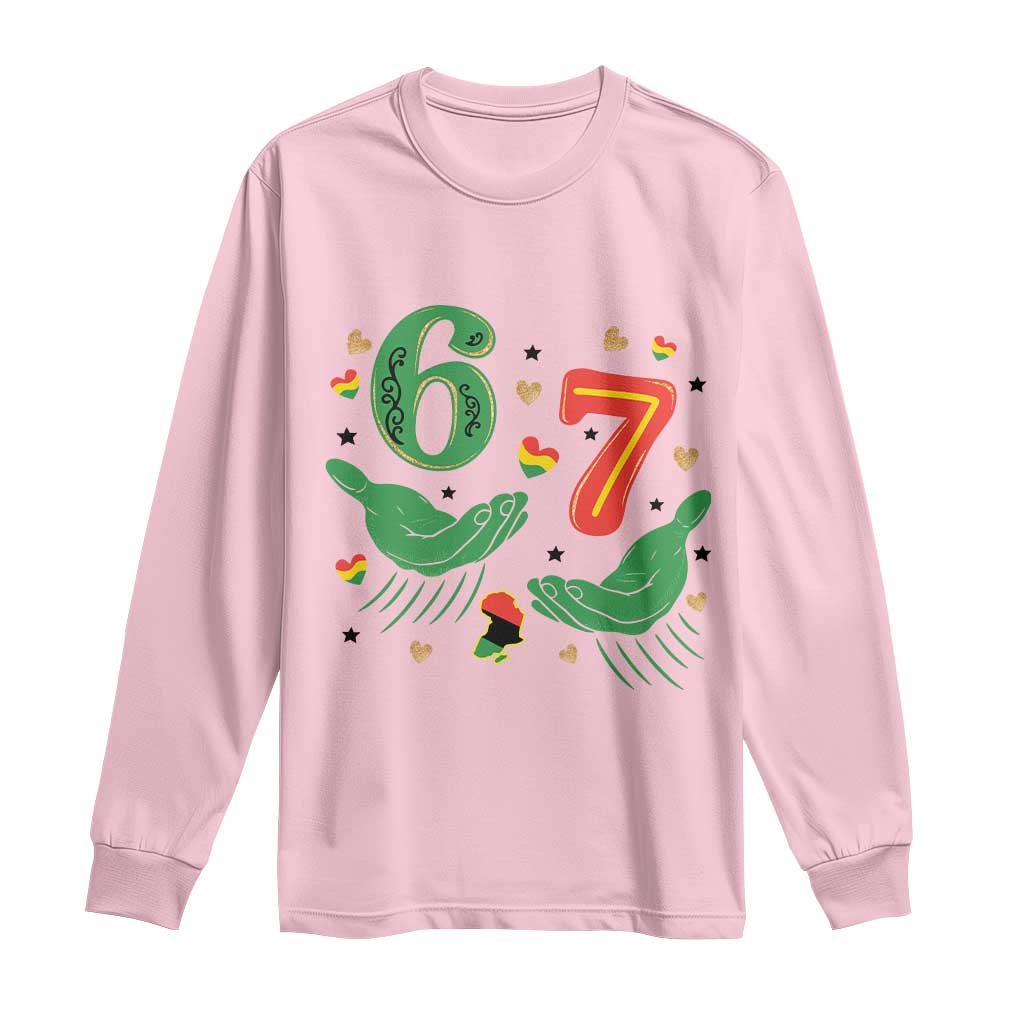 67 Meme Black History Month Long Sleeve Shirt African American Gift TS12 Light Pink Print Your Wear