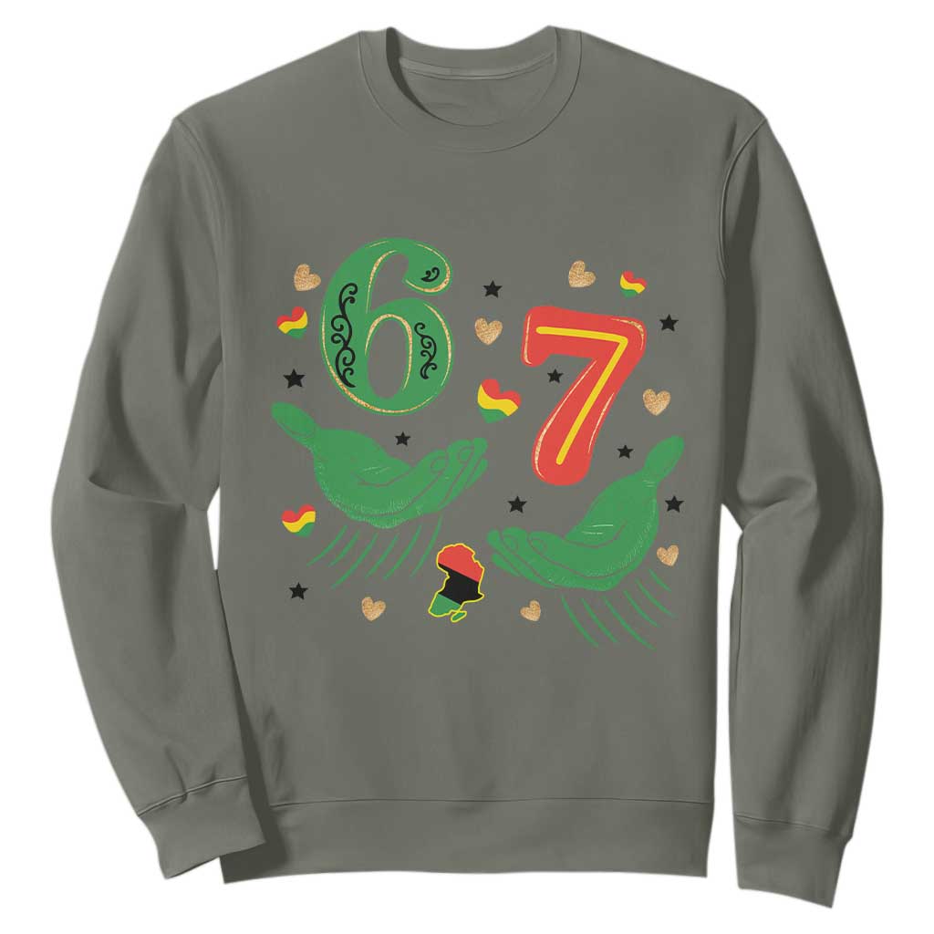 67 Meme Black History Month Sweatshirt African American Gift TS12 Military Green Print Your Wear
