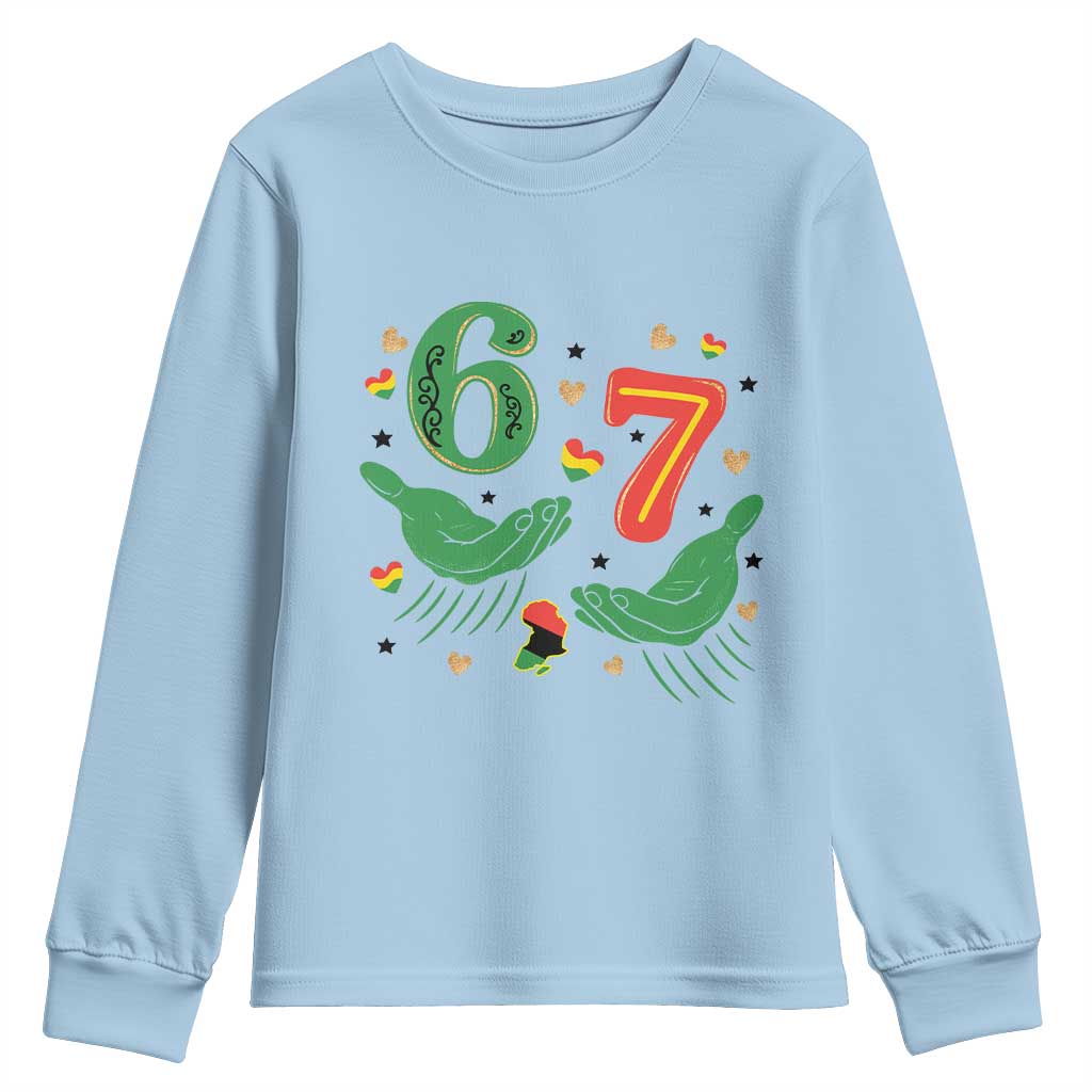 67 Meme Black History Month Youth Sweatshirt African American Gift TS12 Light Blue Print Your Wear