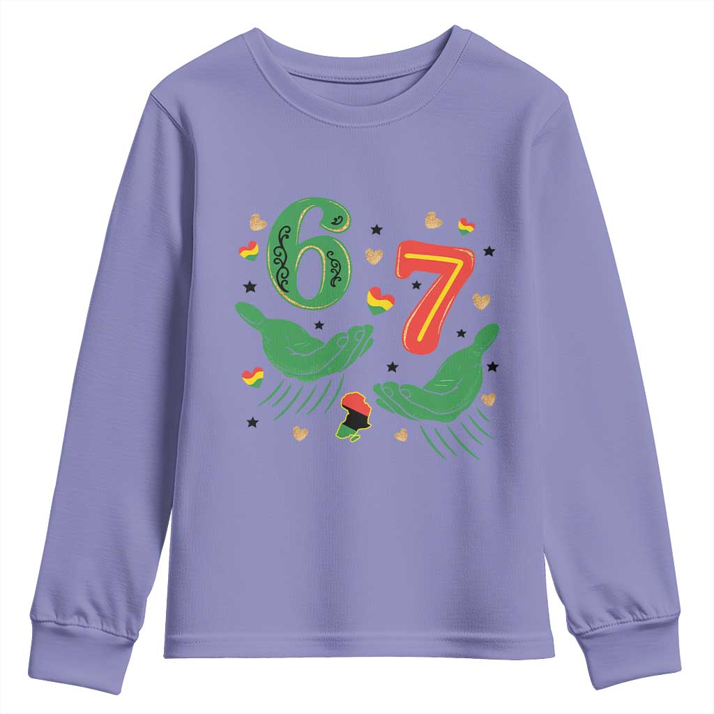 67 Meme Black History Month Youth Sweatshirt African American Gift TS12 Violet Print Your Wear