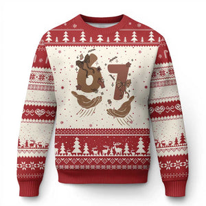 Funny Six Seven Meme Ugly Christmas Sweater Black History Women Gift TS12 Beige Red Print Your Wear