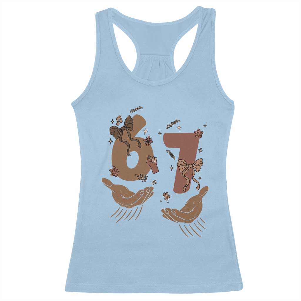 Funny Six Seven Meme Racerback Tank Top Black History Women Gift TS12 Light Blue Print Your Wear