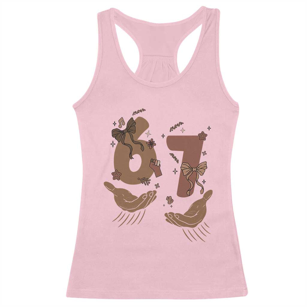 Funny Six Seven Meme Racerback Tank Top Black History Women Gift TS12 Light Pink Print Your Wear