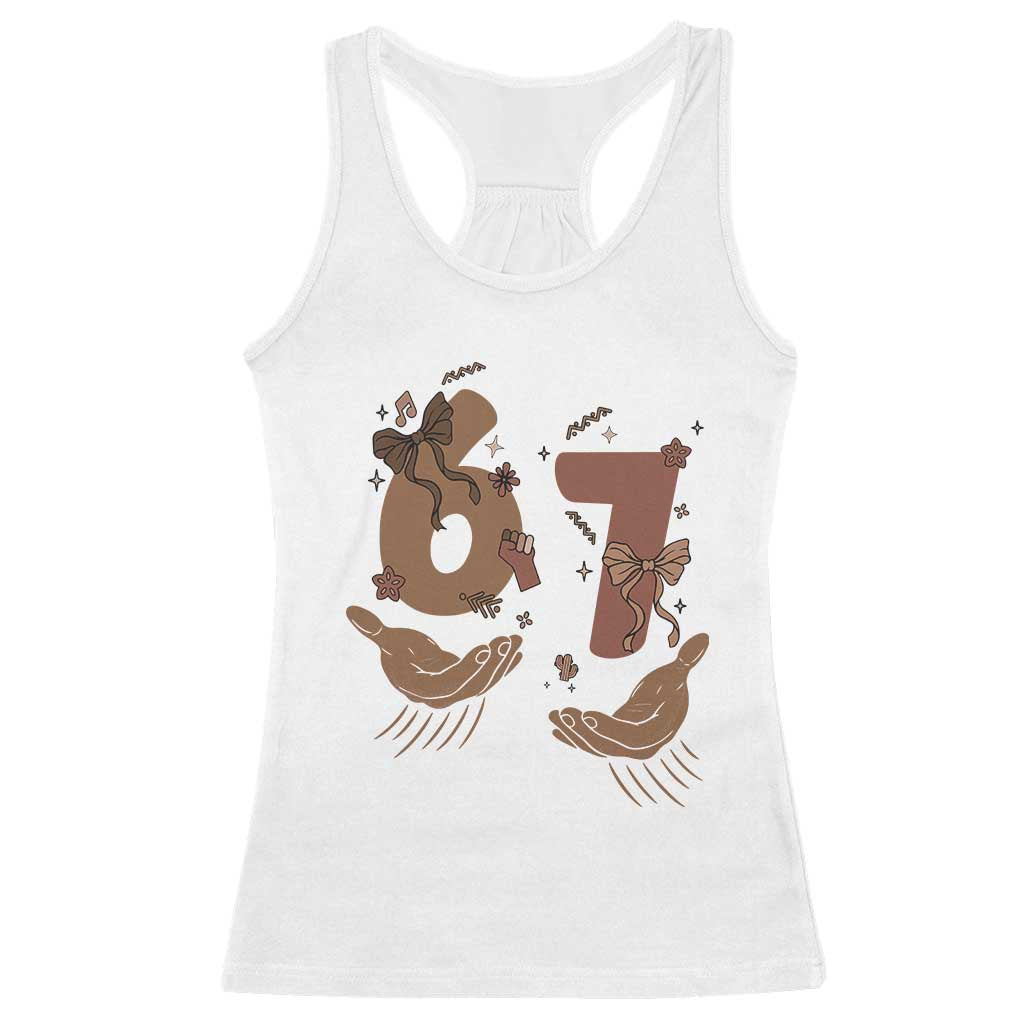 Funny Six Seven Meme Racerback Tank Top Black History Women Gift TS12 White Print Your Wear