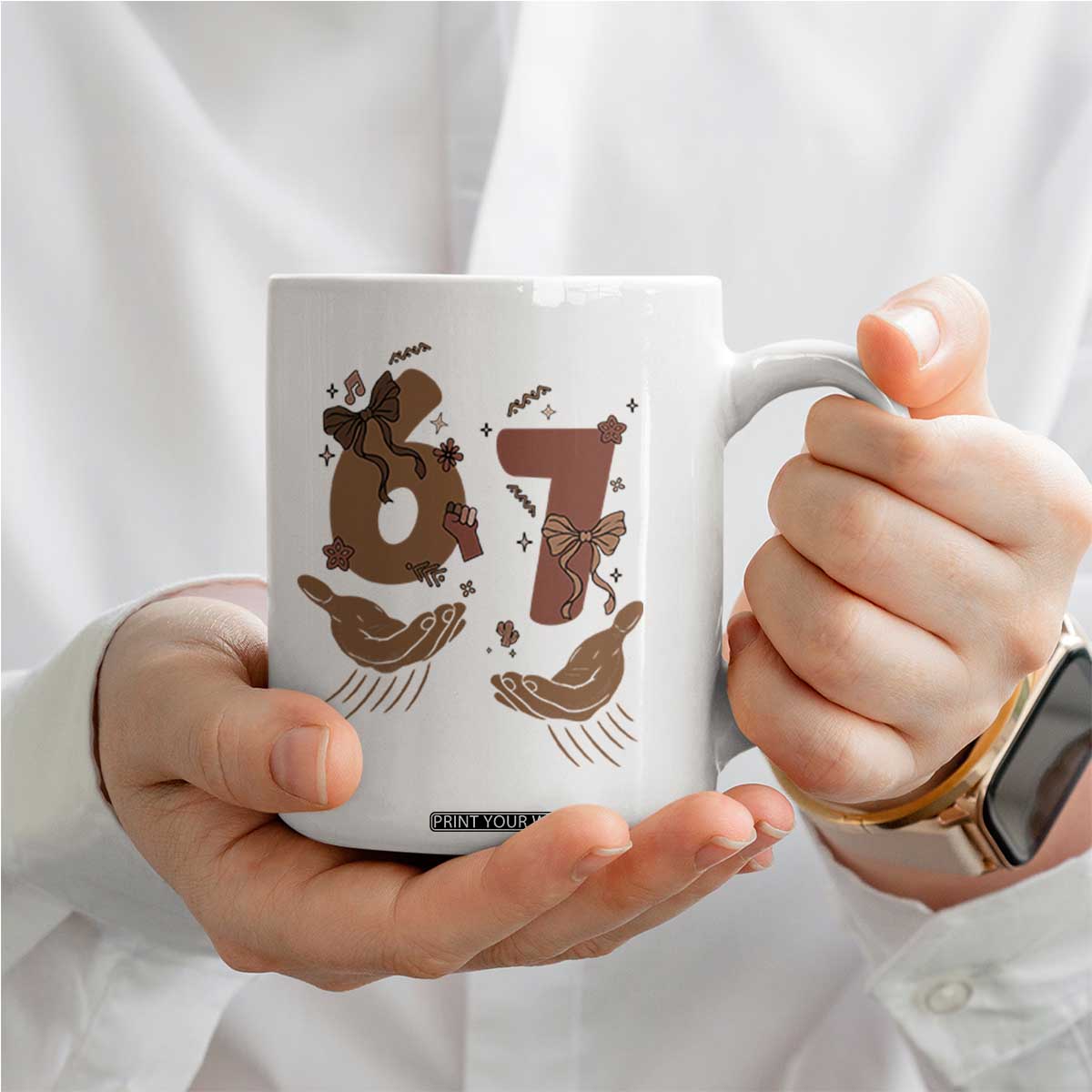 Funny Six Seven Meme Coffee Mug Black History Women Gift TS12 Print Your Wear