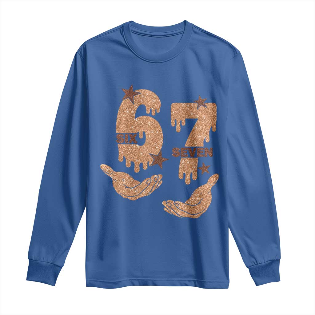 Funny Six Seven Meme Long Sleeve Shirt Melanin Black History Month Gift TS12 Royal Blue Print Your Wear