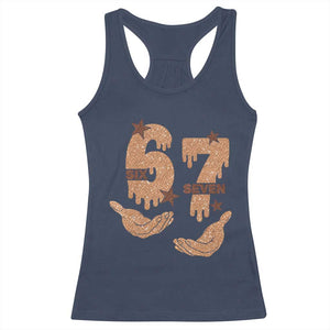 Funny Six Seven Meme Racerback Tank Top Melanin Black History Month Gift TS12 Navy Print Your Wear
