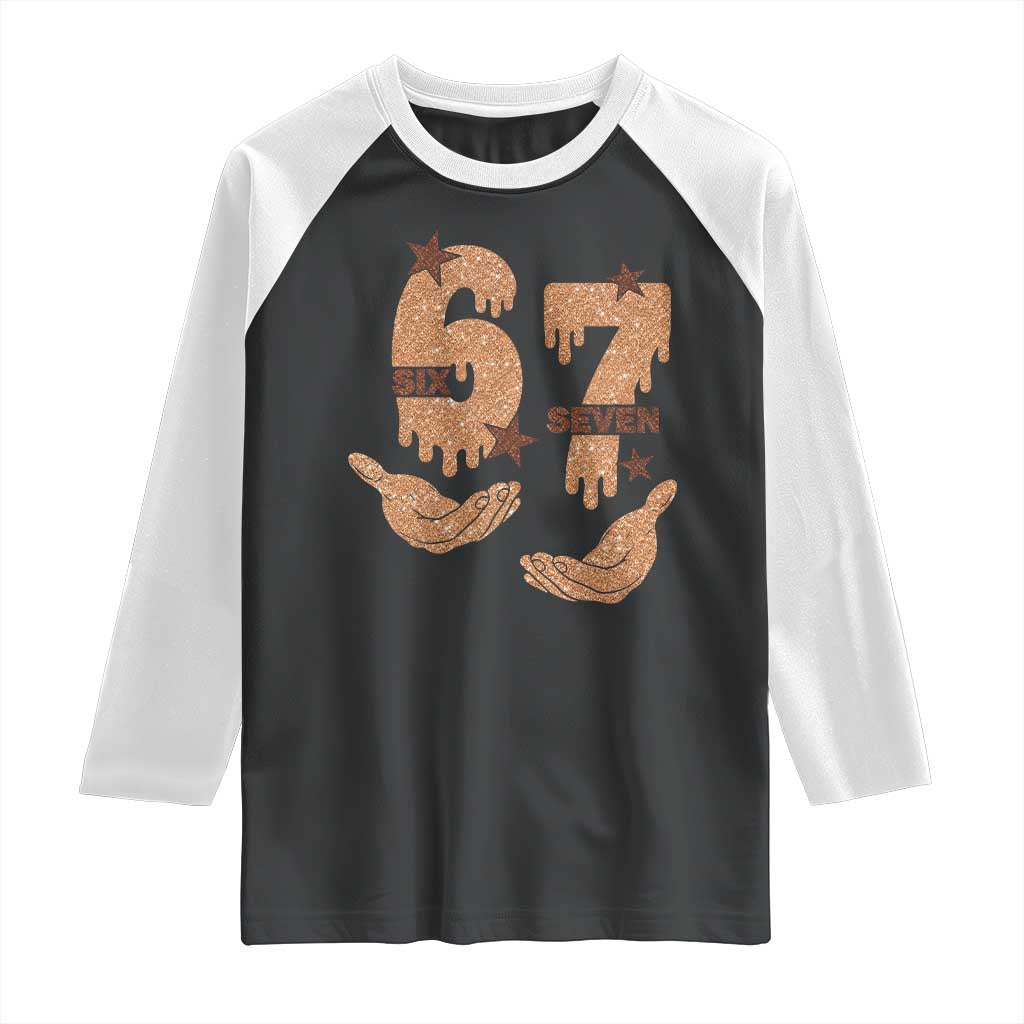 Funny Six Seven Meme Raglan Shirt Melanin Black History Month Gift TS12 Black White Print Your Wear