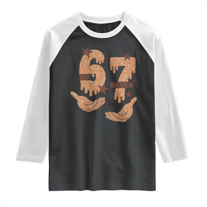 Funny Six Seven Meme Raglan Shirt Melanin Black History Month Gift TS12 Black White Print Your Wear