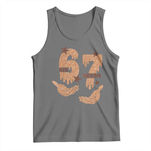 Funny Six Seven Meme Tank Top Melanin Black History Month Gift TS12 Black Heather Print Your Wear