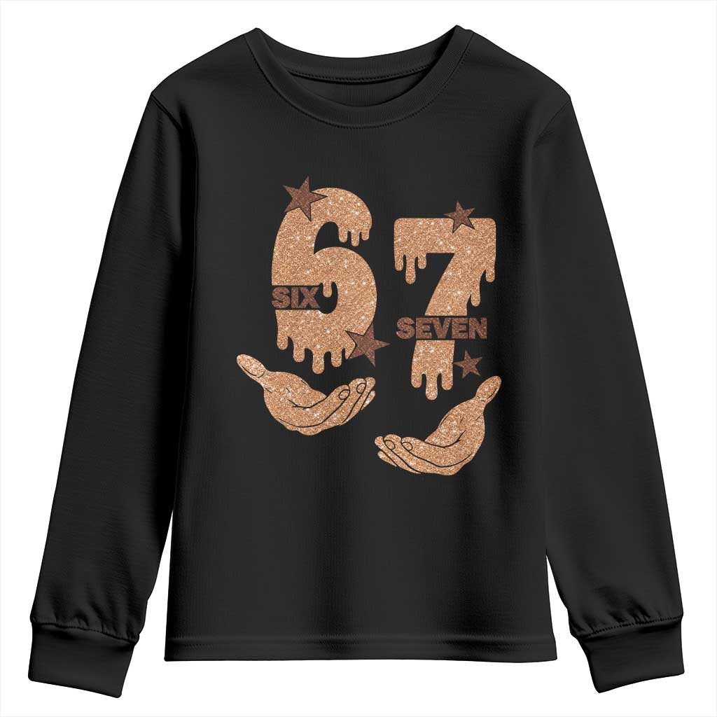 Funny Six Seven Meme Youth Sweatshirt Melanin Black History Month Gift TS12 Black Print Your Wear