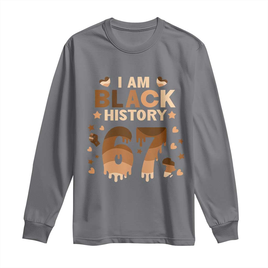 Funny Melanin Six Seven Meme Long Sleeve Shirt African American Gift TS12 Charcoal Print Your Wear