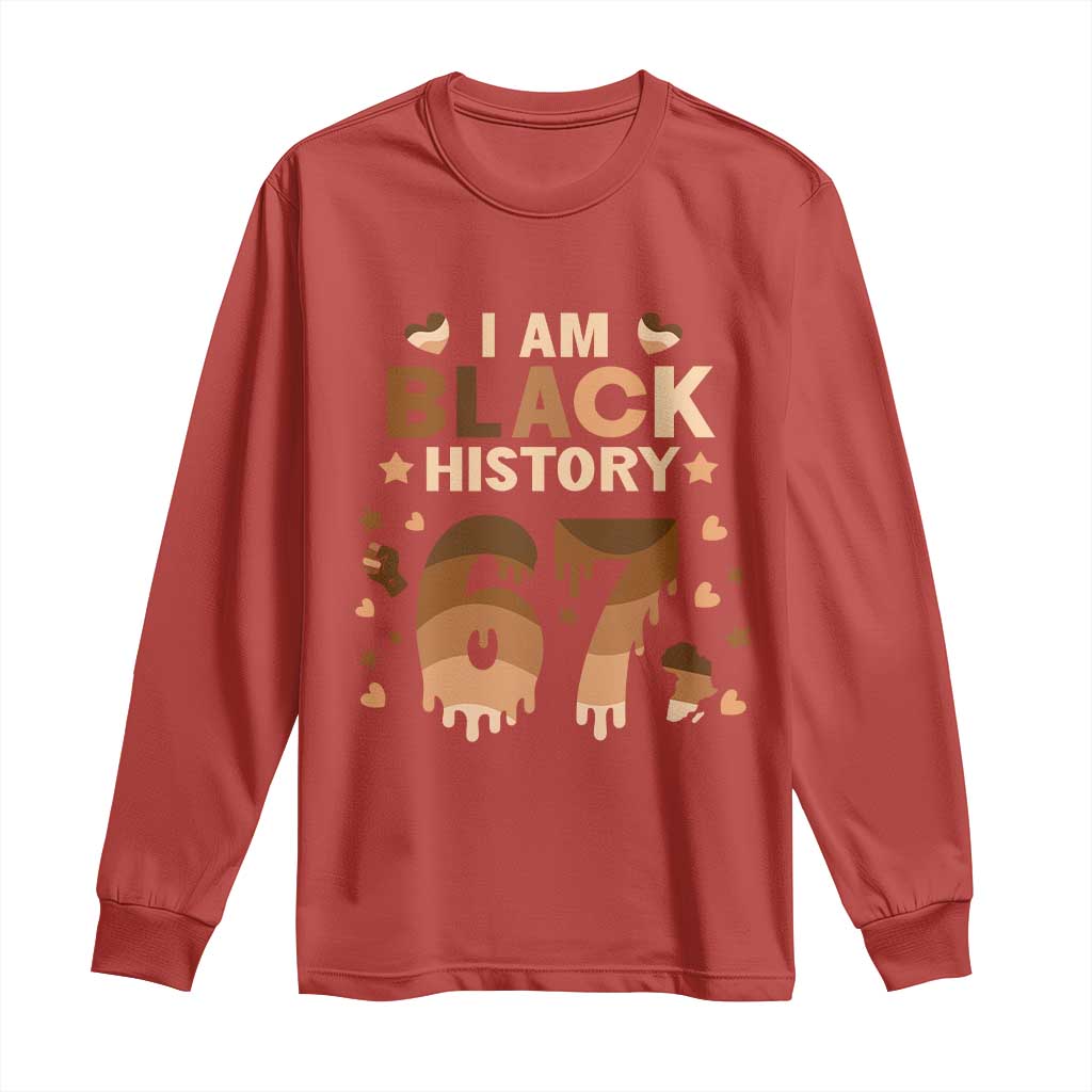 Funny Melanin Six Seven Meme Long Sleeve Shirt African American Gift TS12 Red Print Your Wear