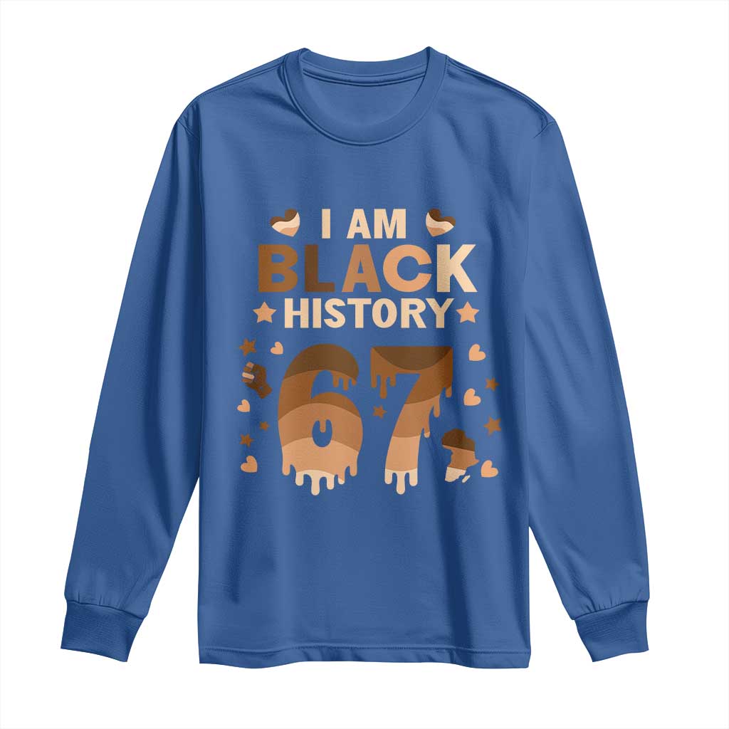 Funny Melanin Six Seven Meme Long Sleeve Shirt African American Gift TS12 Royal Blue Print Your Wear
