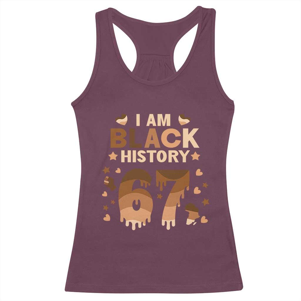 Funny Melanin Six Seven Meme Racerback Tank Top African American Gift TS12 Maroon Print Your Wear