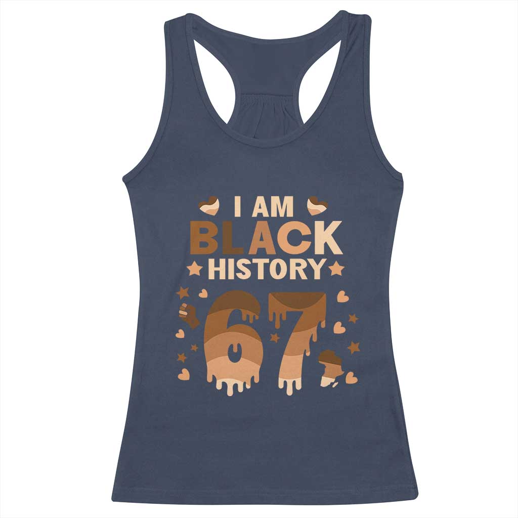 Funny Melanin Six Seven Meme Racerback Tank Top African American Gift TS12 Navy Print Your Wear