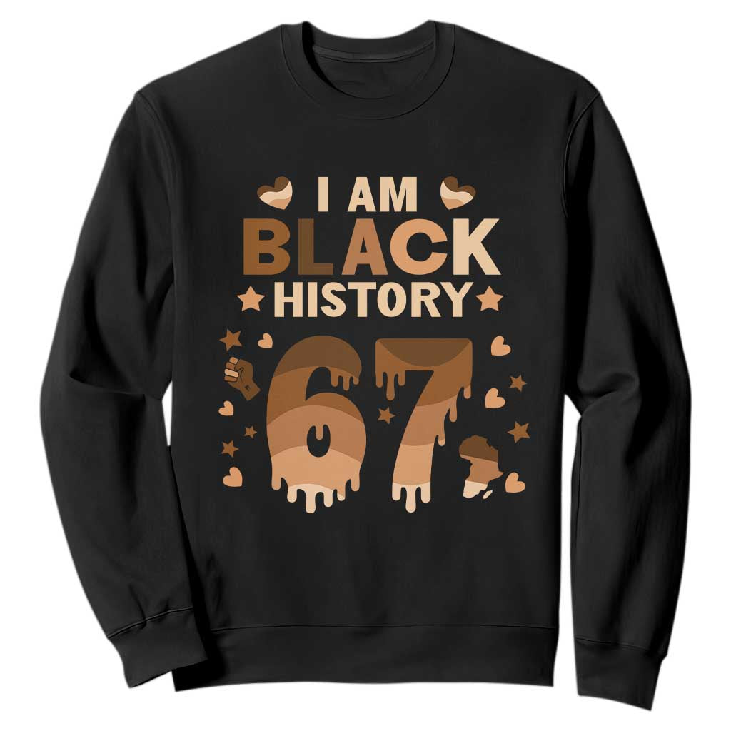 Funny Melanin Six Seven Meme Sweatshirt African American Gift TS12 Black Print Your Wear