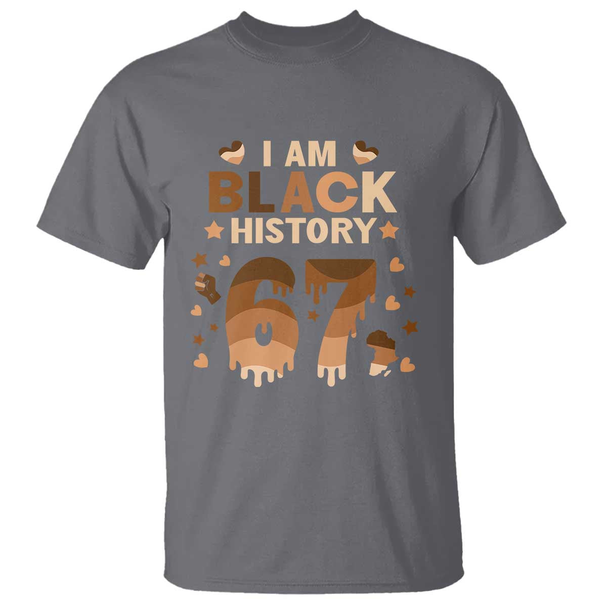 Funny Melanin Six Seven Meme T Shirt African American Gift TS12 Charcoal Print Your Wear