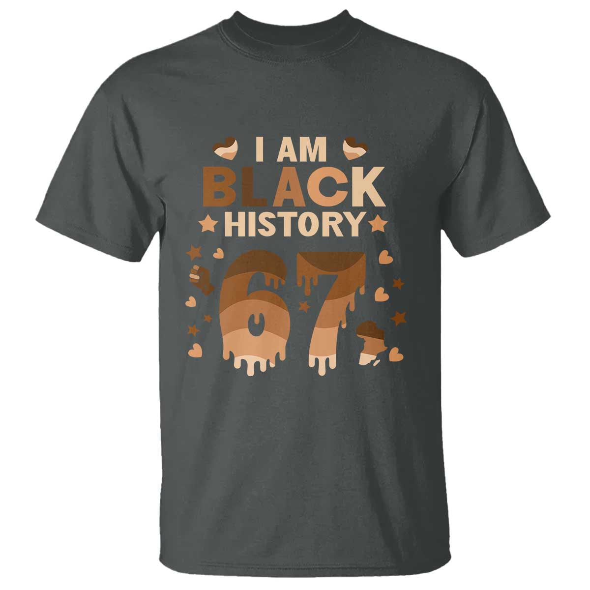 Funny Melanin Six Seven Meme T Shirt African American Gift TS12 Dark Heather Print Your Wear