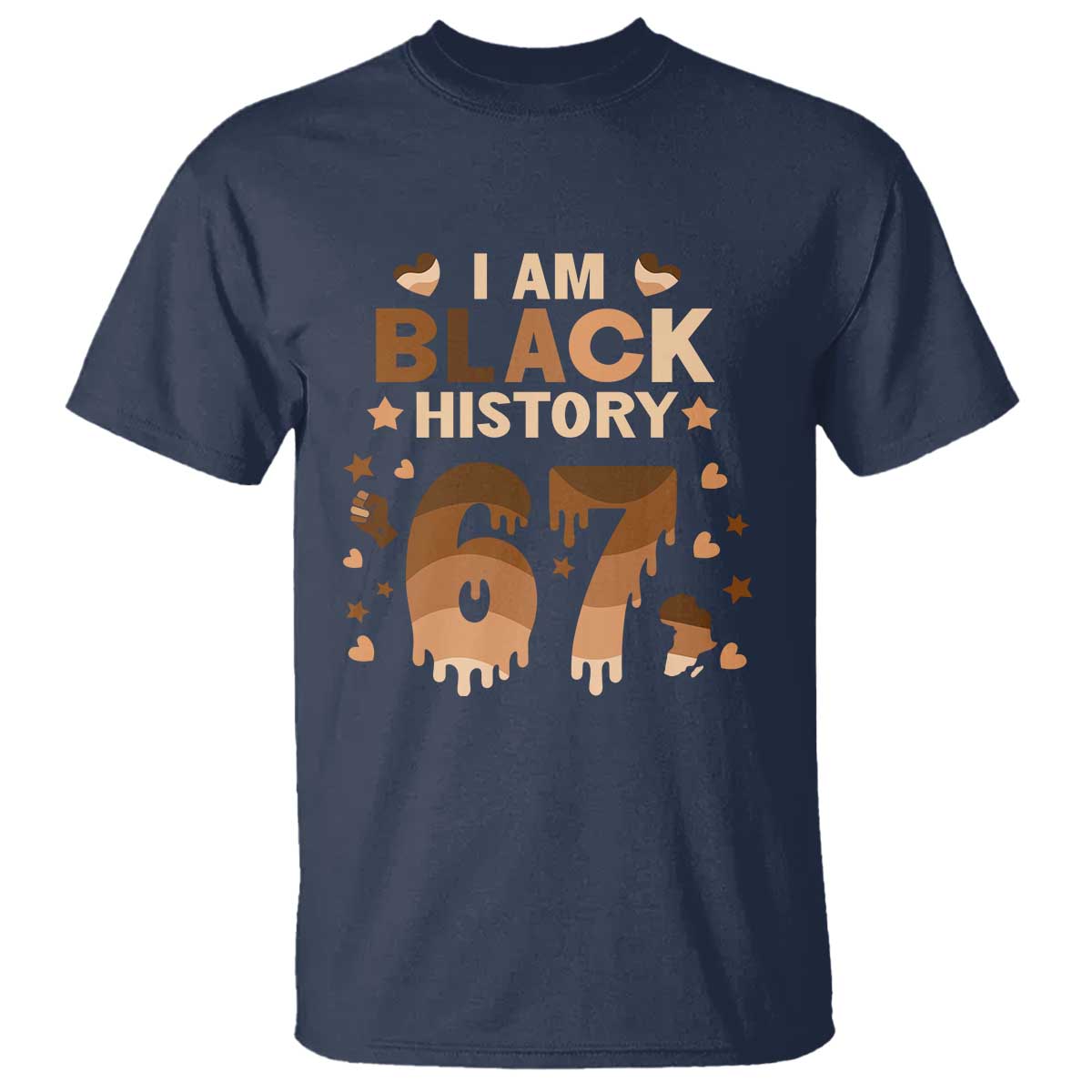 Funny Melanin Six Seven Meme T Shirt African American Gift TS12 Navy Print Your Wear