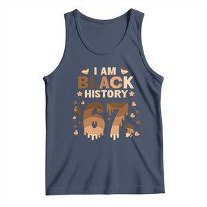 Funny Melanin Six Seven Meme Tank Top African American Gift TS12 Navy Print Your Wear