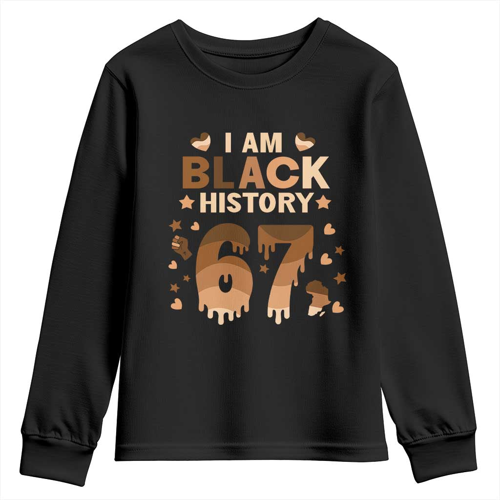 Funny Melanin Six Seven Meme Youth Sweatshirt African American Gift TS12 Black Print Your Wear