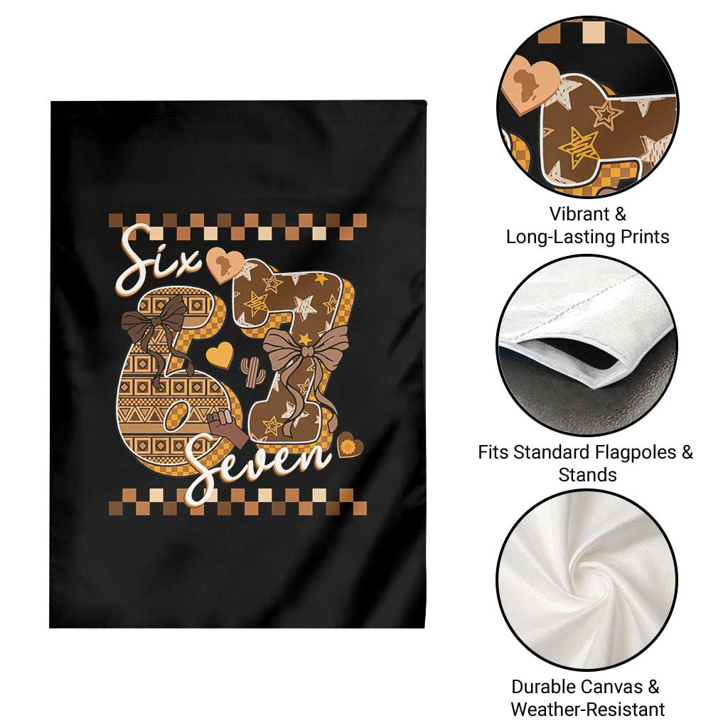 Funny African American Melanin Gift Garden Flag Six Seven Meme TS12 Print Your Wear