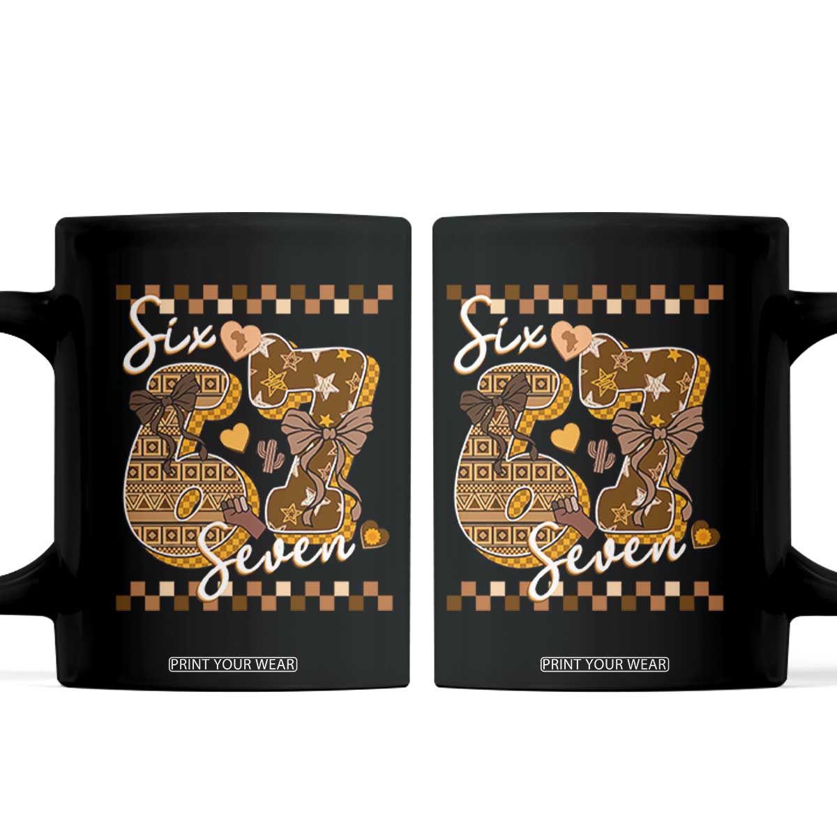 Funny African American Melanin Gift Coffee Mug Six Seven Meme TS12 Black Print Your Wear
