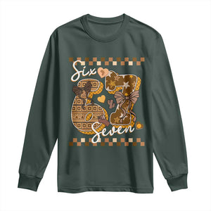 Funny African American Melanin Gift Long Sleeve Shirt Six Seven Meme TS12 Dark Forest Green Print Your Wear