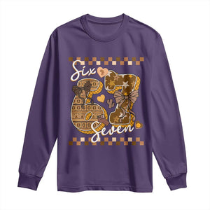 Funny African American Melanin Gift Long Sleeve Shirt Six Seven Meme TS12 Purple Print Your Wear