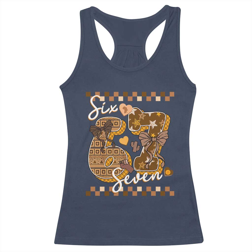 Funny African American Melanin Gift Racerback Tank Top Six Seven Meme TS12 Navy Print Your Wear