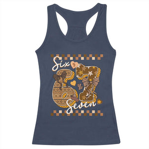 Funny African American Melanin Gift Racerback Tank Top Six Seven Meme TS12 Navy Print Your Wear