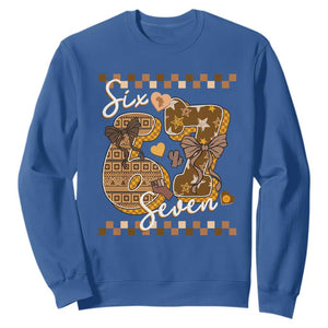Funny African American Melanin Gift Sweatshirt Six Seven Meme TS12 Royal Blue Print Your Wear