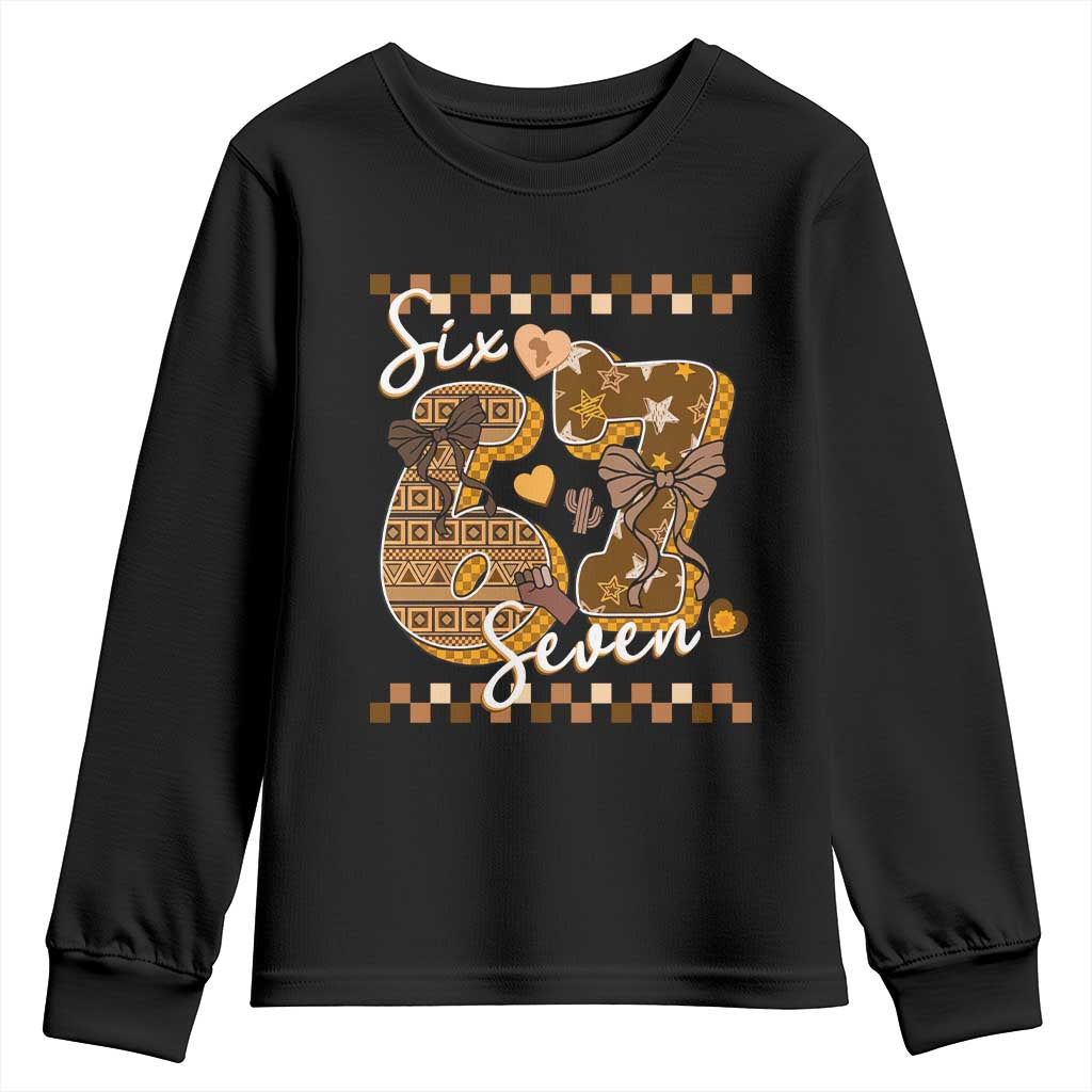 Funny African American Melanin Gift Youth Sweatshirt Six Seven Meme TS12 Black Print Your Wear