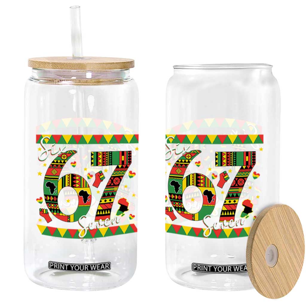 Funny Six Seven Meme Glass Can Pan African Culture Gift TS12 Print Your Wear