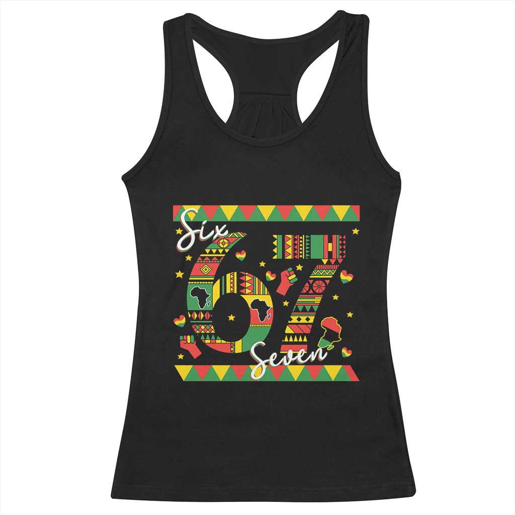 Funny Six Seven Meme Racerback Tank Top Pan African Culture Gift TS12 Black Print Your Wear