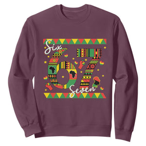 Funny Six Seven Meme Sweatshirt Pan African Culture Gift TS12 Maroon Print Your Wear