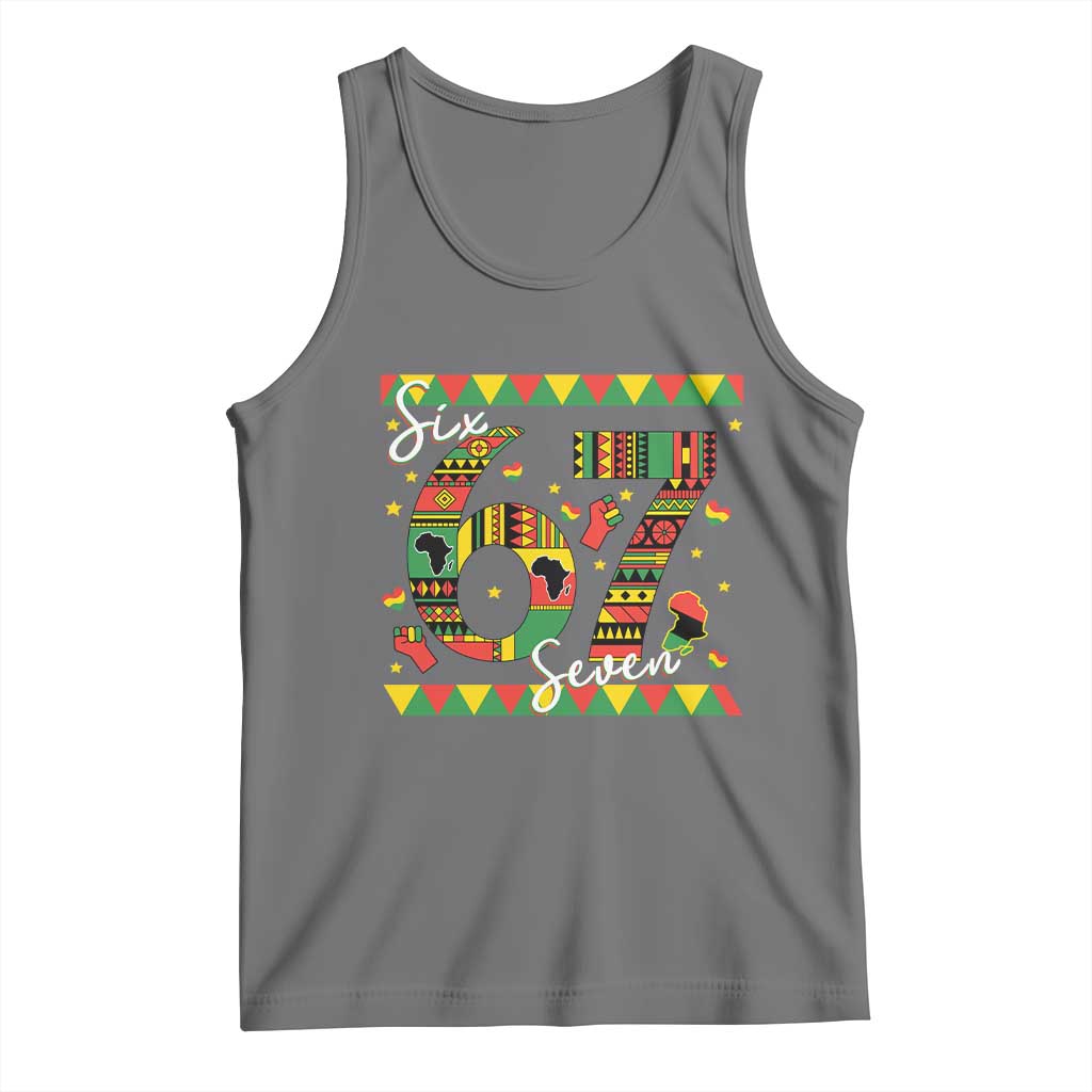 Funny Six Seven Meme Tank Top Pan African Culture Gift TS12 Black Heather Print Your Wear