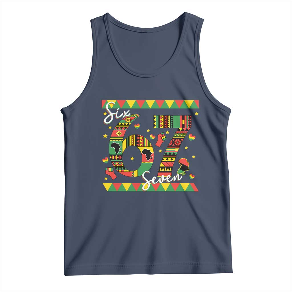 Funny Six Seven Meme Tank Top Pan African Culture Gift TS12 Navy Print Your Wear